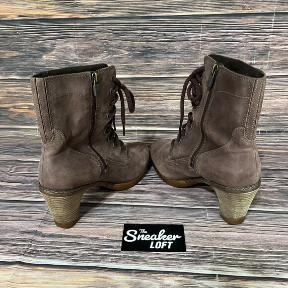 Timberland Women's Stratham Heights Brown Leather Tall Lace Up Boots - Picture 5 of 8